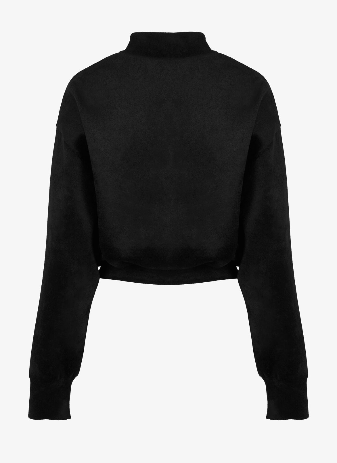 Cropped Zip-Front Sweater ALAÏA BLACK CROPPED ZIP-FRONT SWEATER